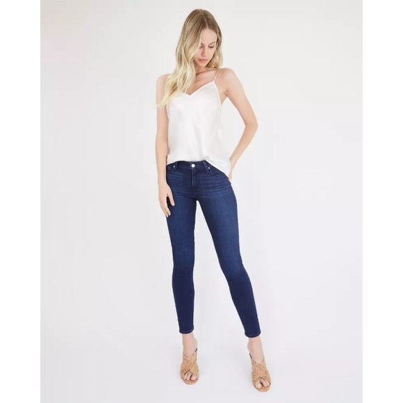 PAIGE Women's Verdugo Transcend Crop Leg Jean | Mid-Rise Ultra Skinny In Dark Wash